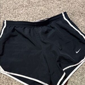 Nike Women's Black and White Athletic Shorts